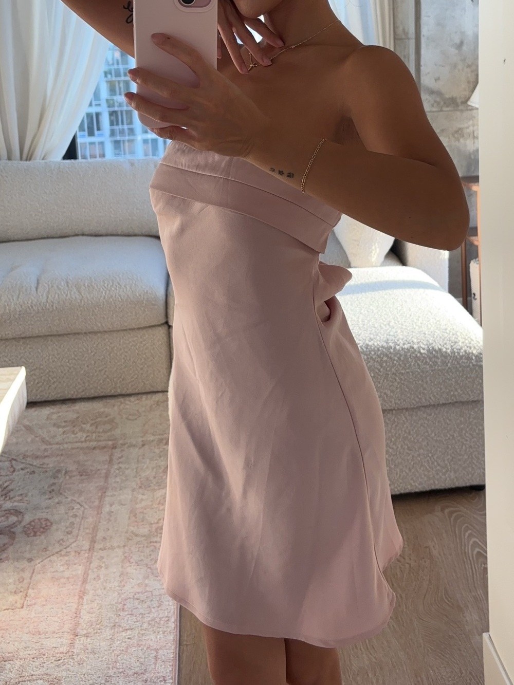 Strapless Pink Mini Dress - Elegant Slip Style Princess Polly - Picture 2 of 3